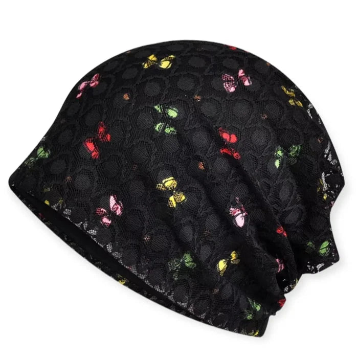 Colorful Bows Lace Turban Beanie Cap