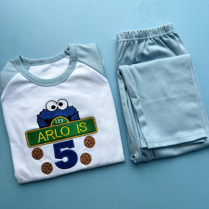 Cookie Monster Inspired Birthday Pyjamas