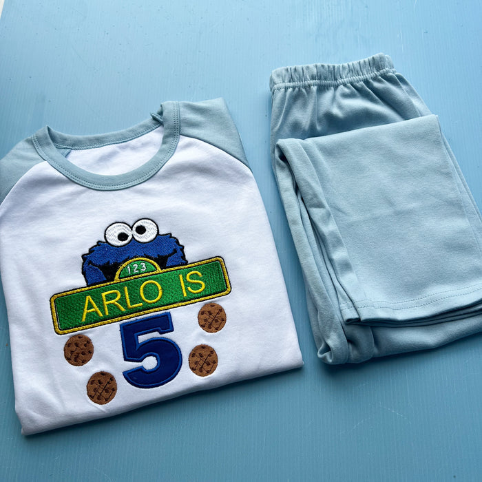 Cookie Monster Inspired Birthday Pyjamas