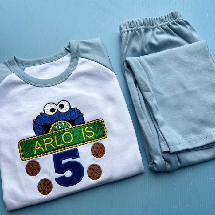 Cookie Monster Inspired Birthday Pyjamas
