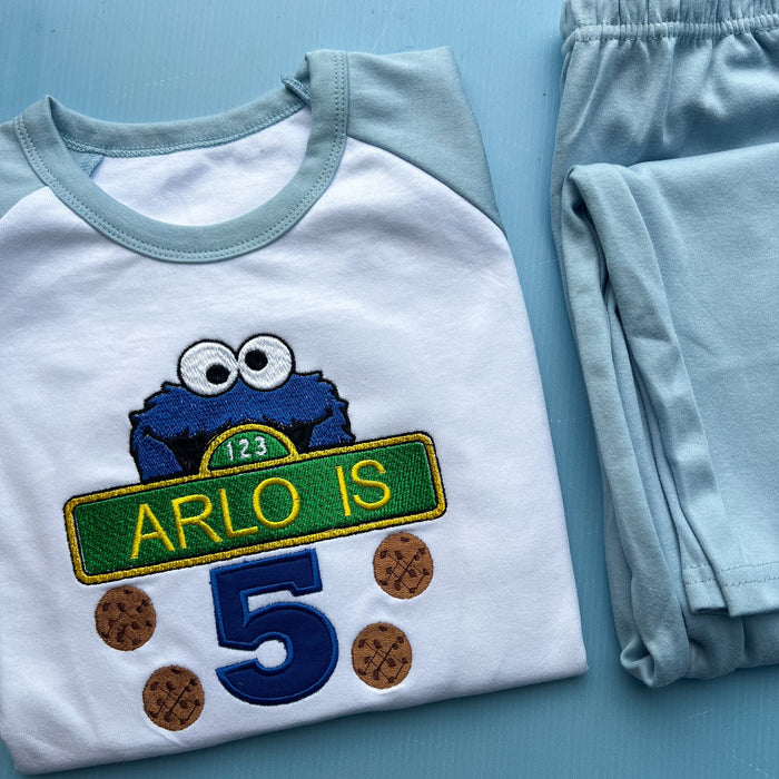 Cookie Monster Inspired Birthday Pyjamas