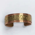 Copper Brass Rivets Adjustable Cuff Bracelet with Hand-Hammered Mixed Metal Design – Handmade in USA