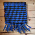 cotton plaid tassel trim scarf wrap 40 inch square breathable lightweight unisex checkered headscarf neck scarf hair scarf in green black, blue black, brown black, white black , gray black