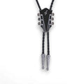 black silver Country Guitar Bolo Tie | Men & Women bennett clasp