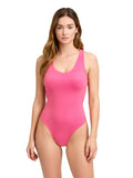 Crazy Chick Microfibre Pink Sleeveless Leotard