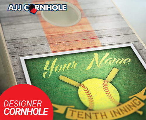 Customized 10th Inning Baseball Cornhole Set