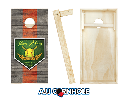 Customized 10th Inning Baseball Cornhole Set