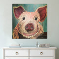 Cute Pig Pearl Necklace Wall Art Decor Canvas Printing - BlueArtDecor