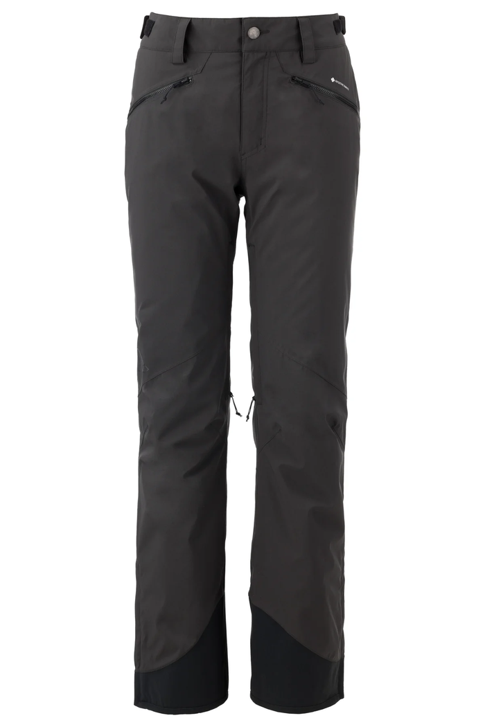 Black snow pants on a white background