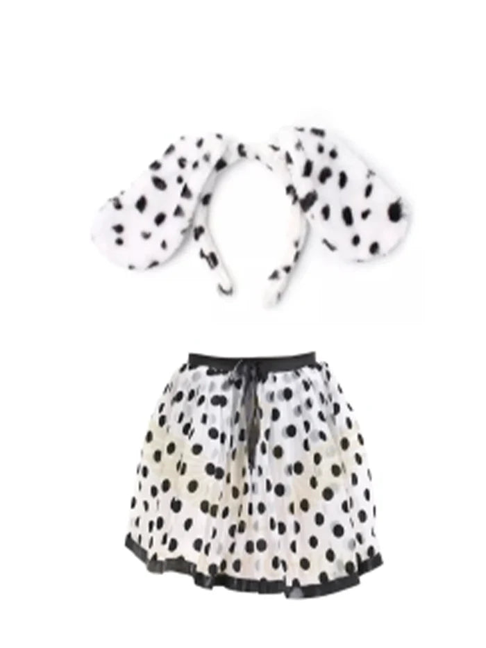 Dalmatian Ears & Fancy Polka Dot Skirt