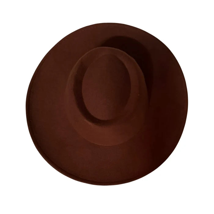 Dark Brown Extra Wide Brim Fedora Hat