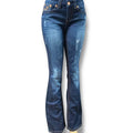 Dark Denim Distressed Bootcut Jeans