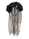 Day of Dead Bride Black Headband