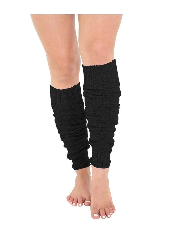 Deluxe Luxurious Ladies 80's Plain Ribbed Leg Warmers - thefancydress.co.uk