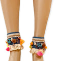 Charming Ankle Wraps Tassel Trim Adjustable Footwear Wraps - Wild Time Fashion