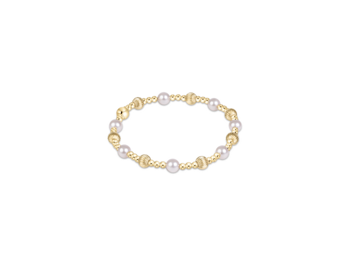 Dignity Sincerity Gold 5mm Bracelet - Pearl-EXTENDS