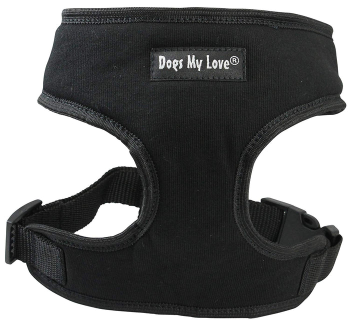 Dogs My Love Soft Vest Harness for Dogs and Puppies 6 sizes Black