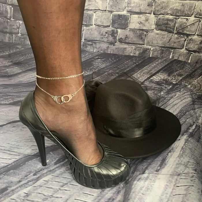 Double Layer Charming Handcuffs Anklet Bracelet inner ankle with heels