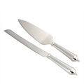 Silver Cake Set with details on handle