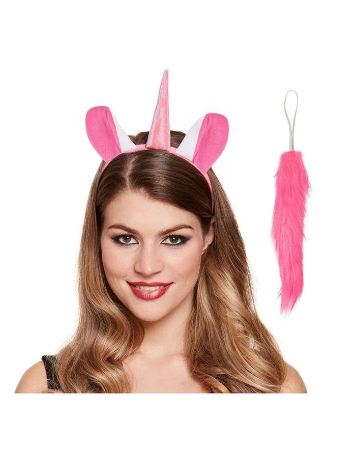 Easter Unicorn Set 2-Piece Pink Costume Accessory Kit - thefancydress.co.uk