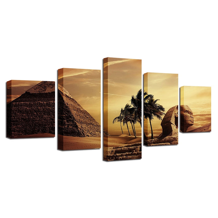 Egyptian Pyramids Sunset Desert Wall Art Canvas Printing - BlueArtDecor