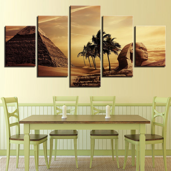 Egyptian Pyramids Sunset Desert Wall Art Canvas Printing - BlueArtDecor