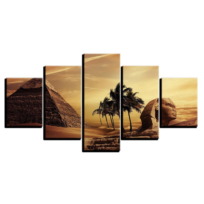 Egyptian Pyramids Sunset Desert Wall Art Canvas Printing - BlueArtDecor