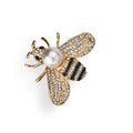 Elegant Glittery Pearl Honeybee Brooch