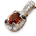 Elegant Red Citrine Gemstone Necklace with red citrine, black spinel and white quartz sterling silver pendant