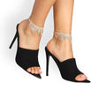 Women's Silver  Glittery Rhinestone Tassel Anklet - OSFM - Wild Time Fashion