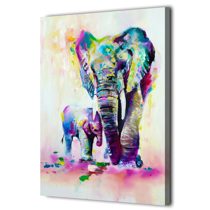 Elephant Baby Love Wall Art Decor Canvas Printing - BlueArtDecor