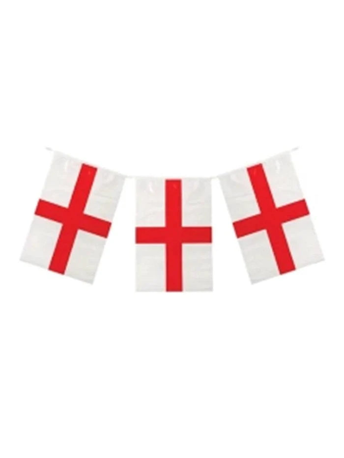 England St George's Cross Flag Bunting 10m (20 Flags) - thefancydress.co.uk
