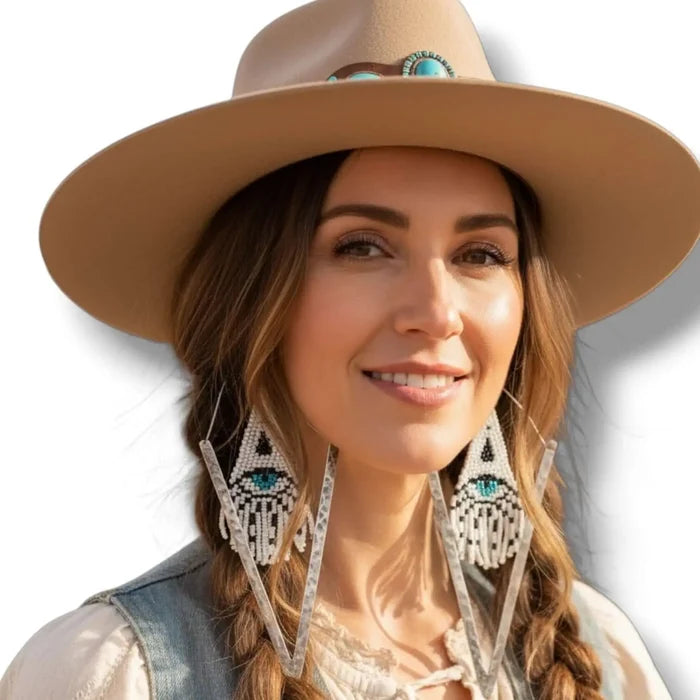 Evil Eye Fringe Dangle Earrings - Women’s Earrings