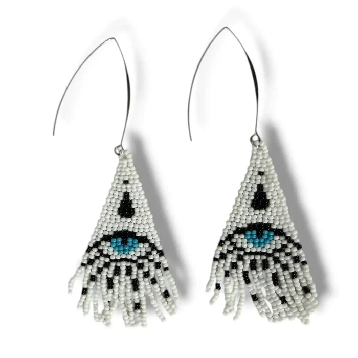 Evil Eye Fringe Dangle Earrings - Women’s Earrings