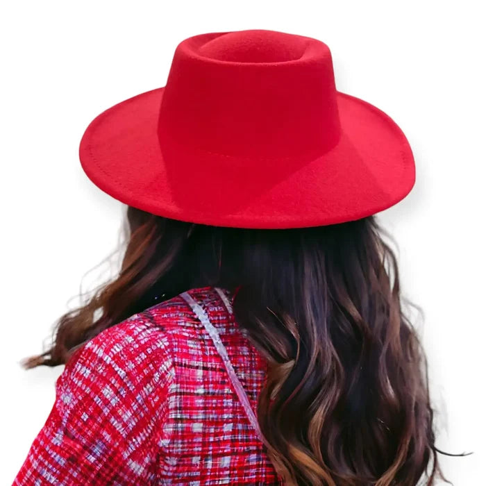 Eye Catching Red Extra Wide Brim Fashion Hat