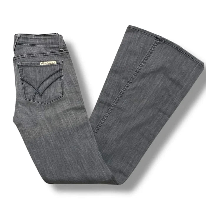 Faded Black Low Rise Straight Leg Jeans