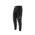 Black pants with a logo on a white background
