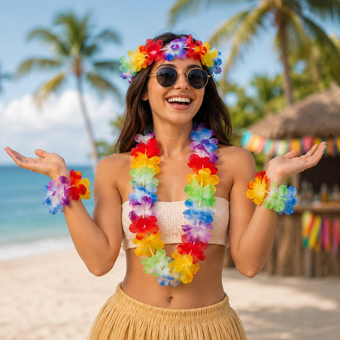 Festival Two Tone Multi Colour Lei Set