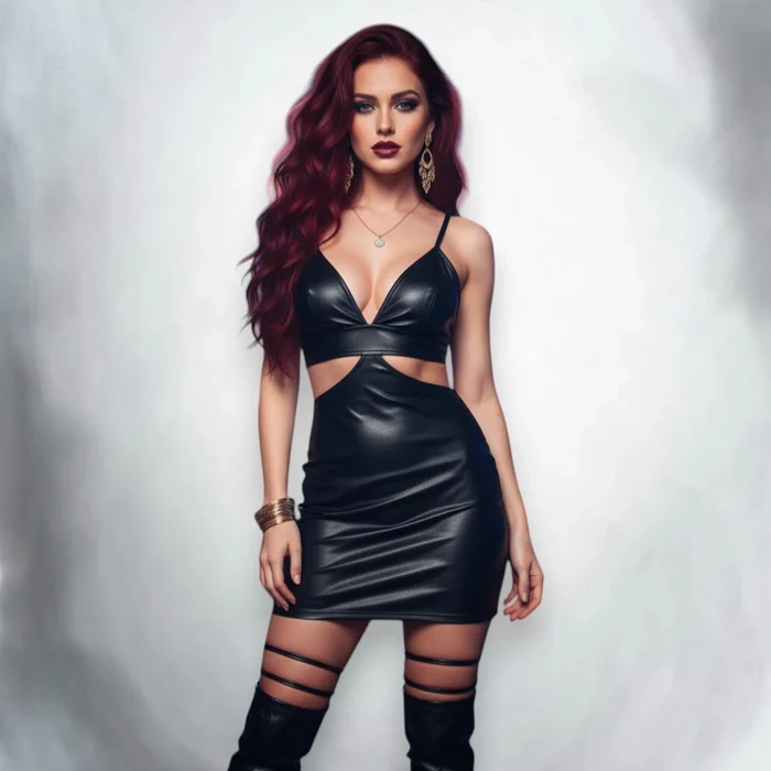 Fierce Black Faux Leather Open Bodice Dress - Black / Small / Sheath - Mini Dresses