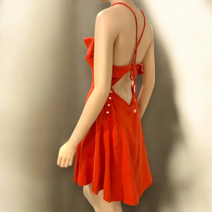 Free People Coral More Than A Mini Dress