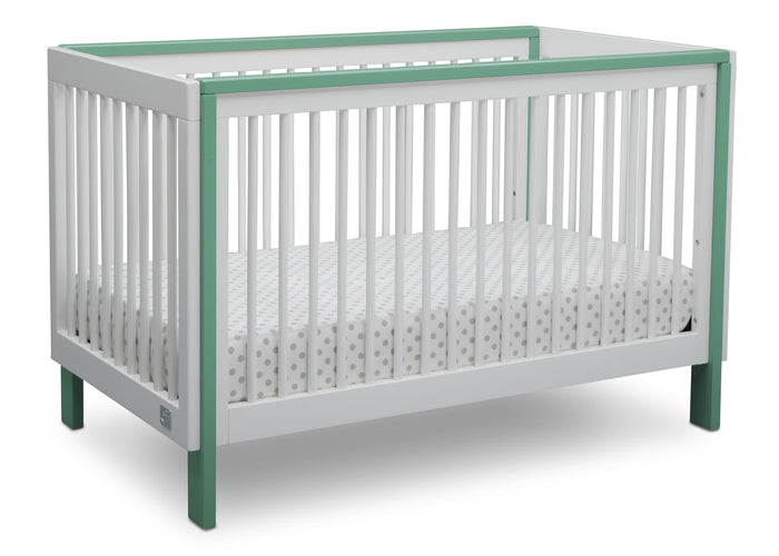 Serta Fremont 3-in-1 Convertible Crib Bianca with Aqua (134) Angle a2a