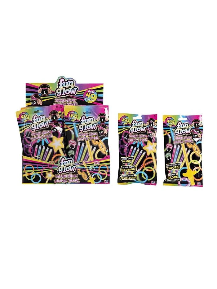 Fun Glow Mega Party Pack Sticks (40+ Pcs) - thefancydress.co.uk