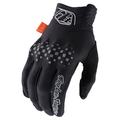 Black cycling glove with checkered pattern on a white background