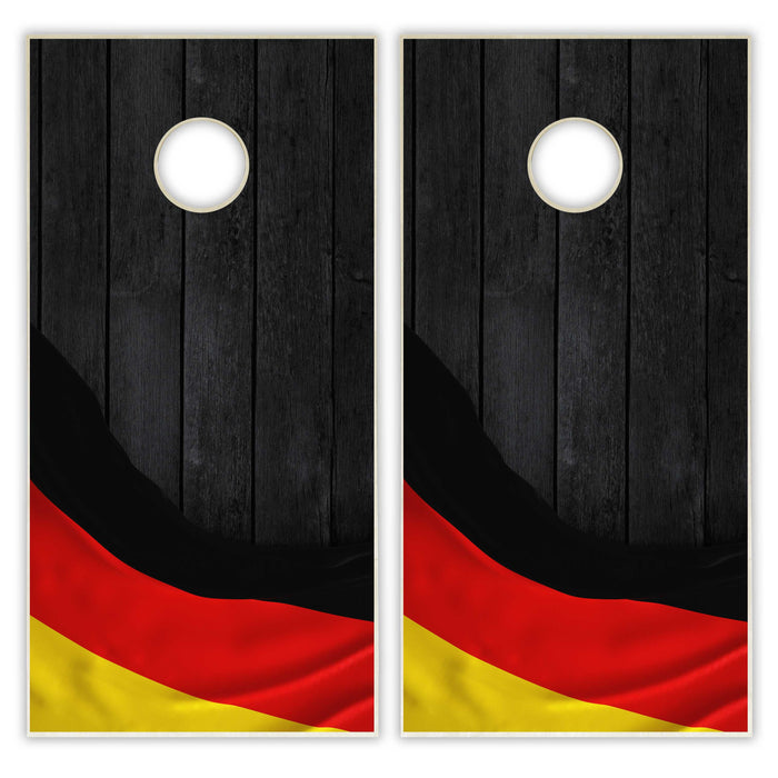 Germany Flag Cornhole Set - Black Wood