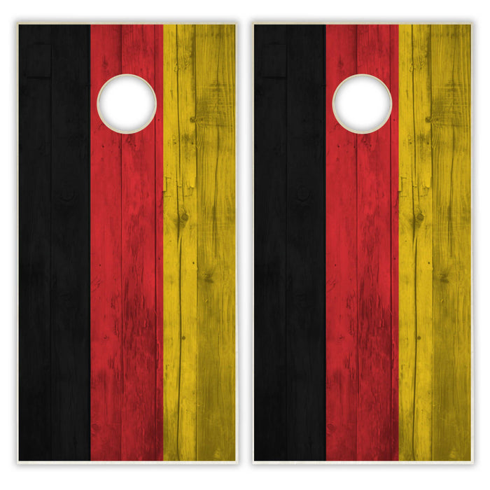 Germany Flag Cornhole Set - Distressed Wood