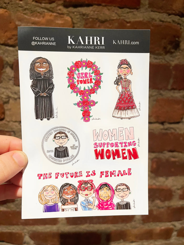Girl Power Vinyl Stickers Sheet