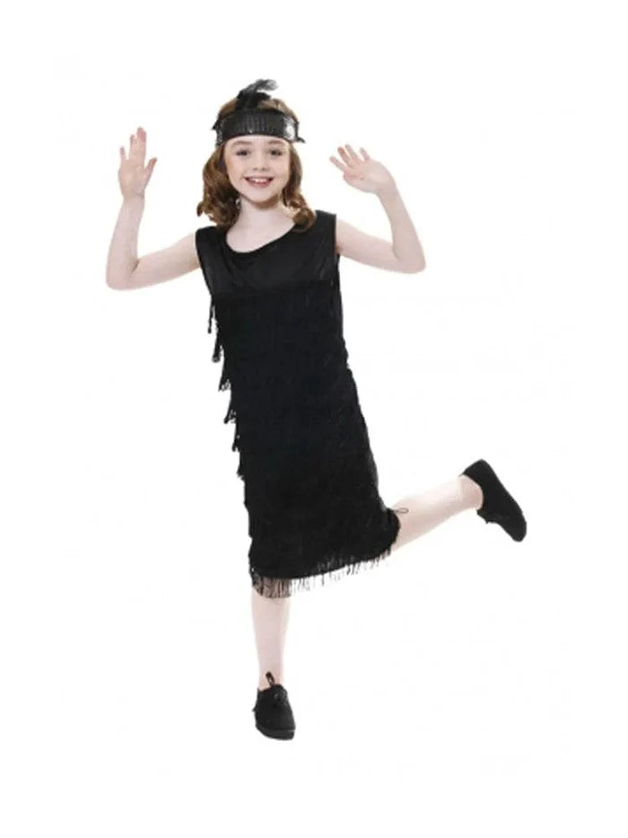 Girls 20's Flapper Tassle Dress - thefancydress.co.uk