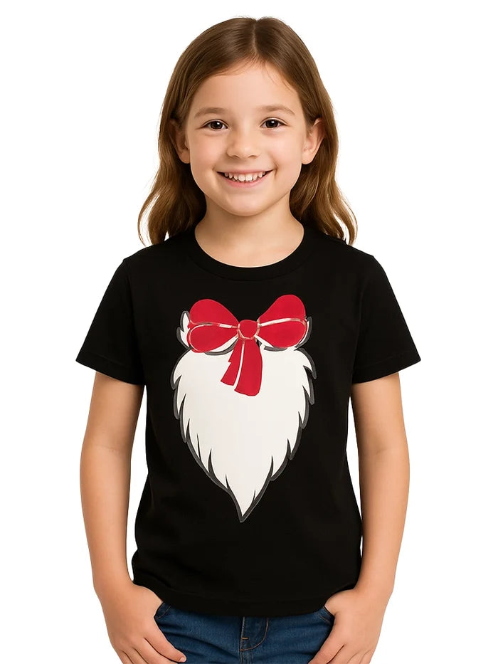 Girls Cat in The Hat Ribbon Print Cotton Black T-Shirt