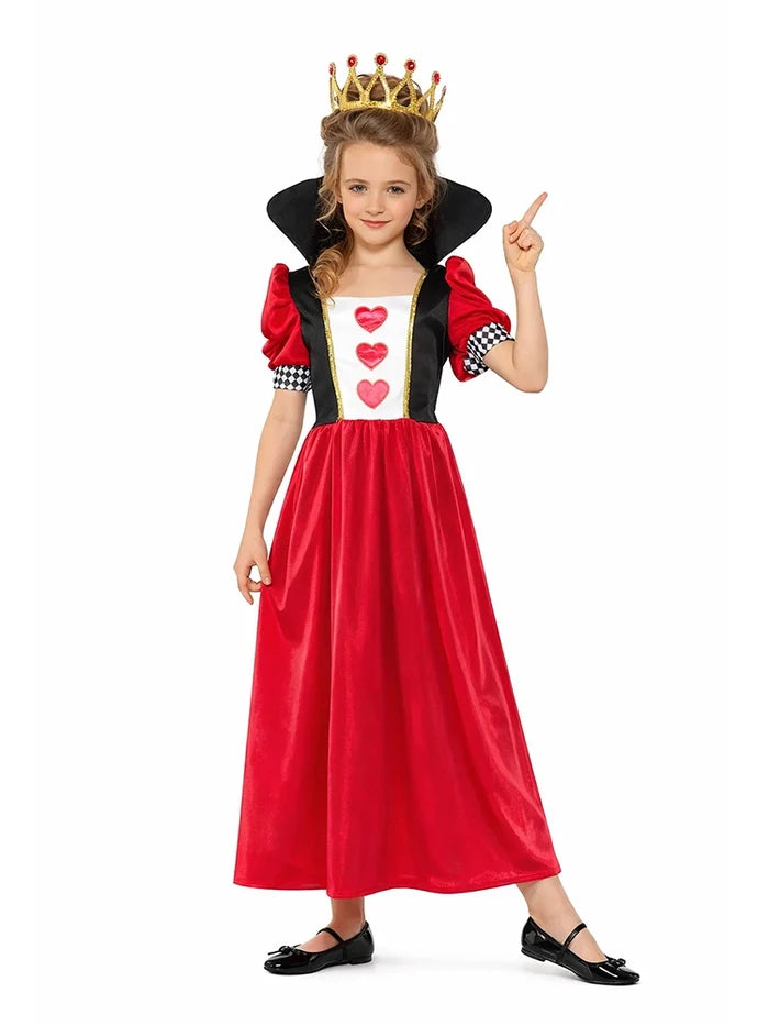 Girls Fairytale Queen Of Hearts Costume