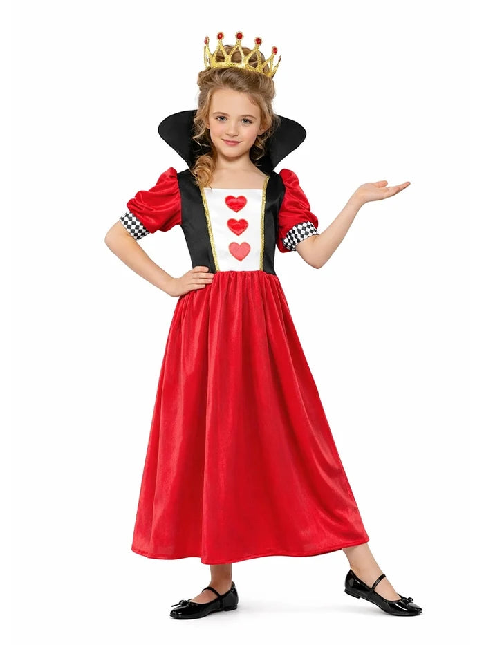 Girls Fairytale Queen Of Hearts Costume